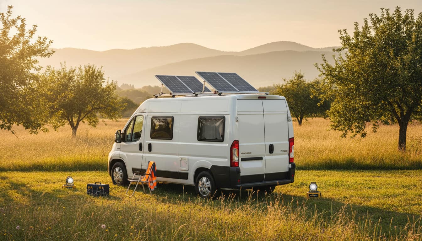 Solar-Anlage auf Wohnmobil-Dach in der Wetterau